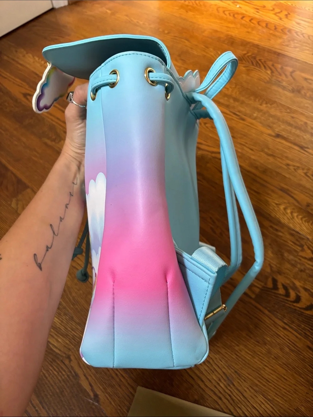 Loungefly Pastel Rainbow Unicorn Mini Backpack - Blue, Pink, Purple Lisa Frank